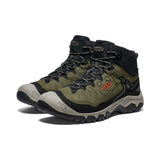 KEEN MEN'S TARGHEE IV MID WATERPROOF HIKING BOOTS DARK OLIVE/GOLD FLAME