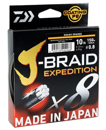 DAIWA J BRAID EXPEDITION X8 SMASH ORANGE BRAID