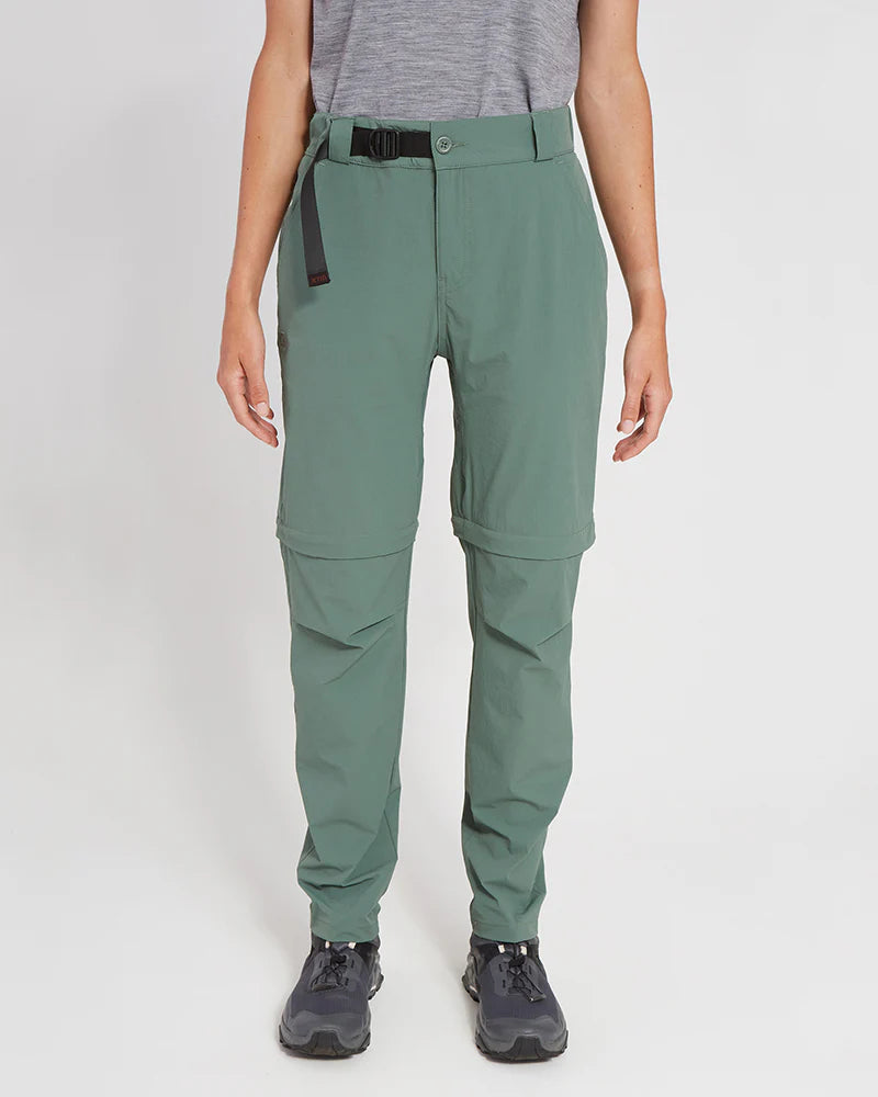 XTM WOMENS WYE RIVER ZIP-OFF HIKE PANTS SPRUCE GREEN