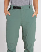 XTM WOMENS WYE RIVER ZIP-OFF HIKE PANTS SPRUCE GREEN