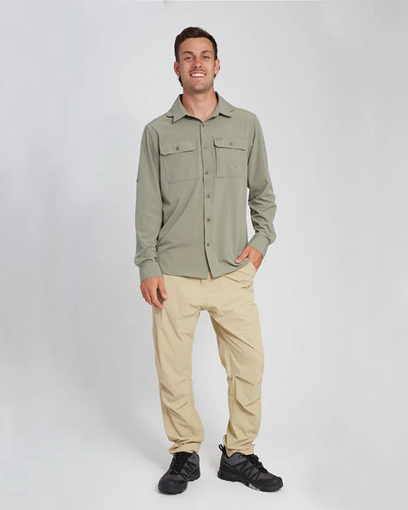 XTM DUNKELD MENS LONG SLEEVE SHIRT LIGHT KHAKI