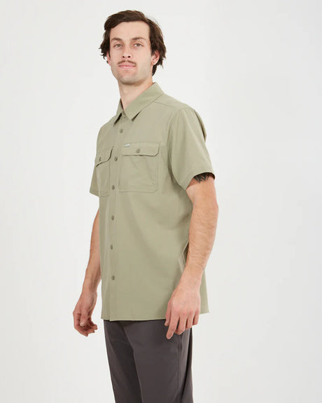 XTM MENS DUNKELD SHORT SLEEVE HIKE SHIRT LIGHT KHAKI