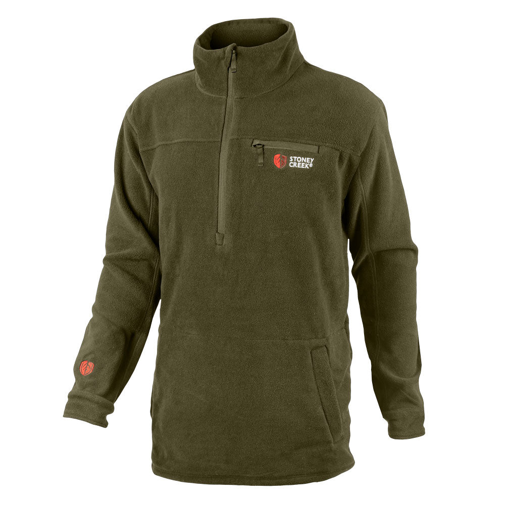 Stoney Creek Mens Quarter Zip Top Bayleaf