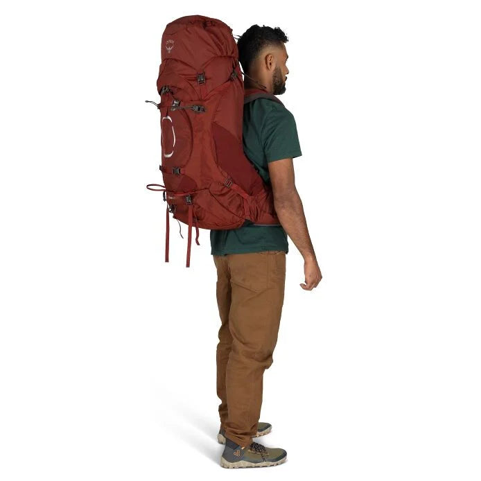 OSPREY AETHER 65 MEN'S HIKING PACK ACORN RED - L/XL