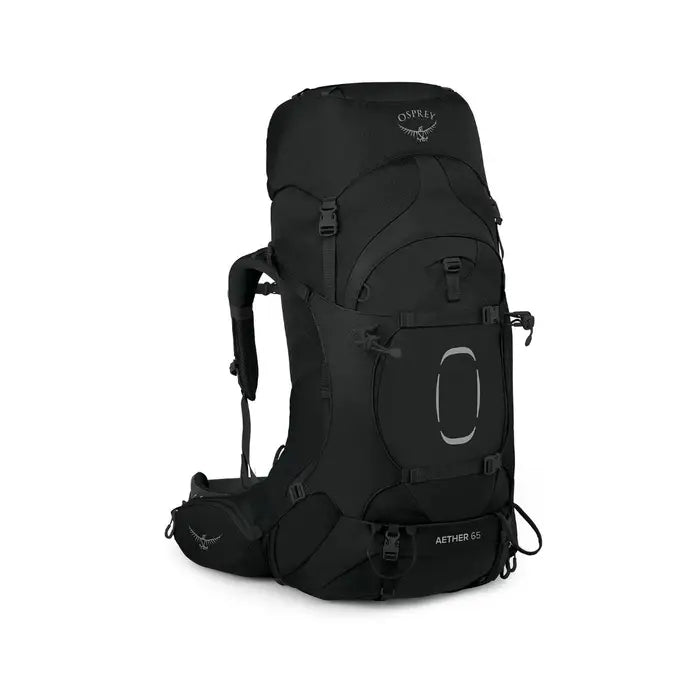 OSPREY AETHER 65L MENS HIKING BACKPACK - EXTENDED FIT- BLACK - L/XL