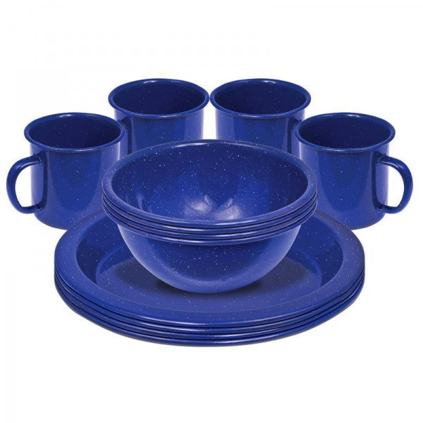 CAMPFIRE ENAMEL DINNERSET NAVY 4 PERSON