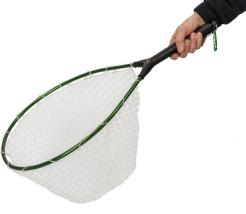 RUBBER MUSH HAND TROUT NET WITH MEG RELEASE 43X35X68