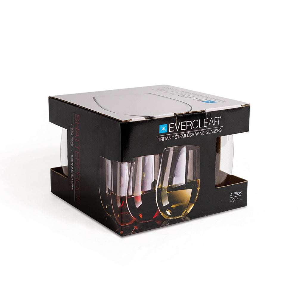 TRITAN WINE STEMLESS GLASSES 590ML 4 PACK